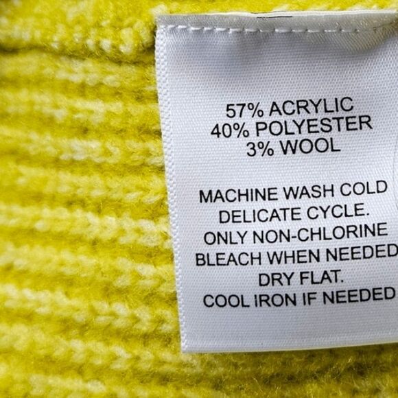 Cobble Lane Yellow Chunky Knit Wool Blend Sweater womens size medium - Picture 4 of 5